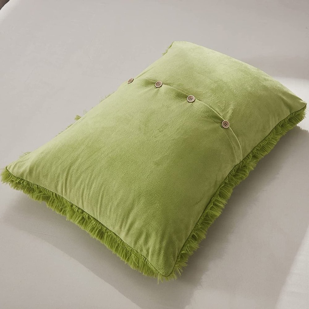 Shaggy Fluffy Faux Fur Duvet Cover Set Button Closure Velvety Bedding Set - Picture 8 of 16
